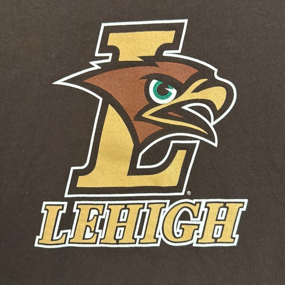 Russell Athletic Lehigh Mountain Hawks T-Shirt Brown Short Sleeve Cotton Large - Picture 2 of 9